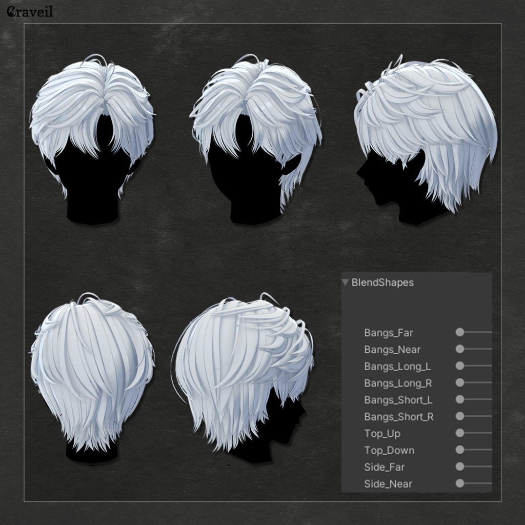 半額セール中【VRChat Hair】ComaelHair【8アバター対応】