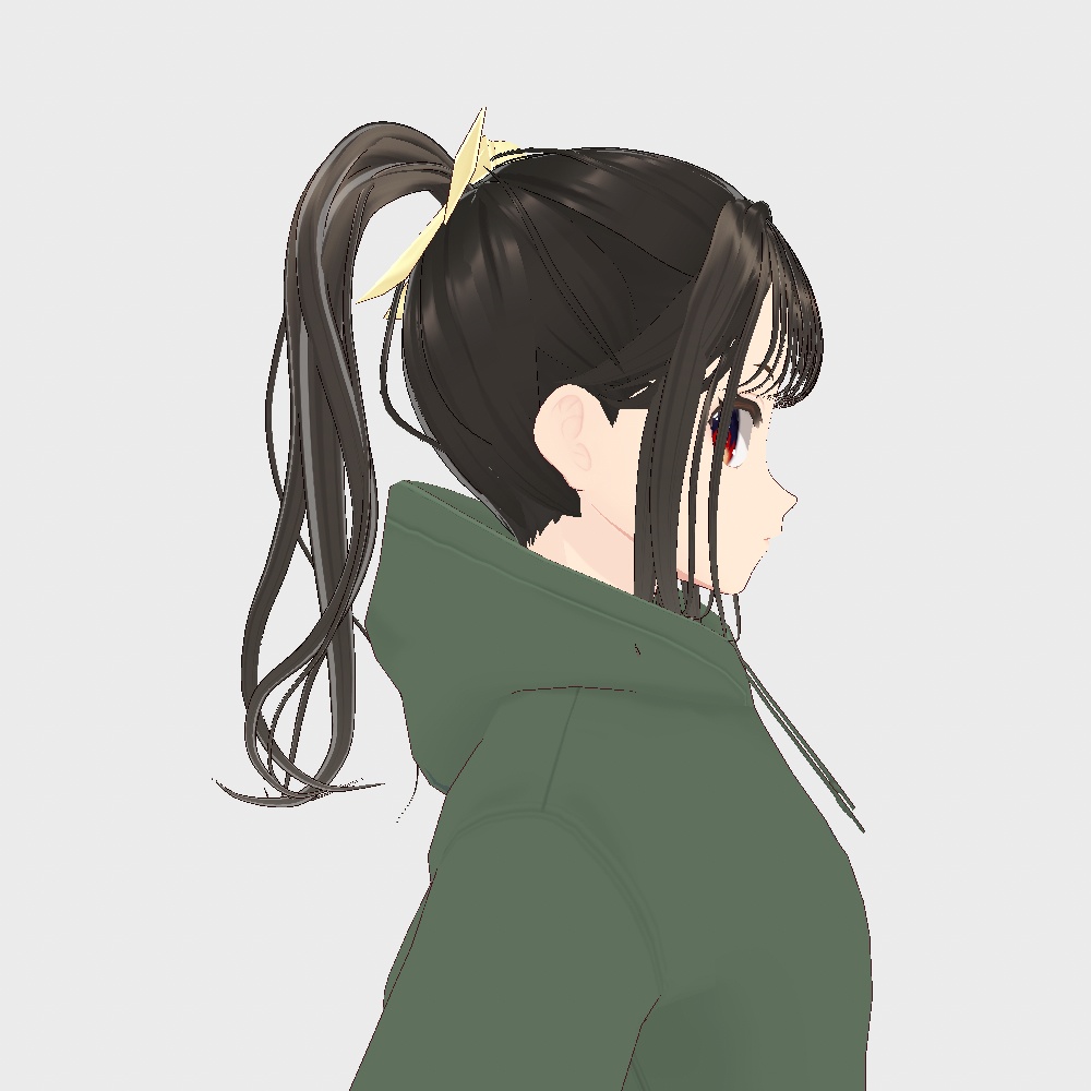 【VRoid髪型】 See-through bangs + ponytail 【Custom Item】