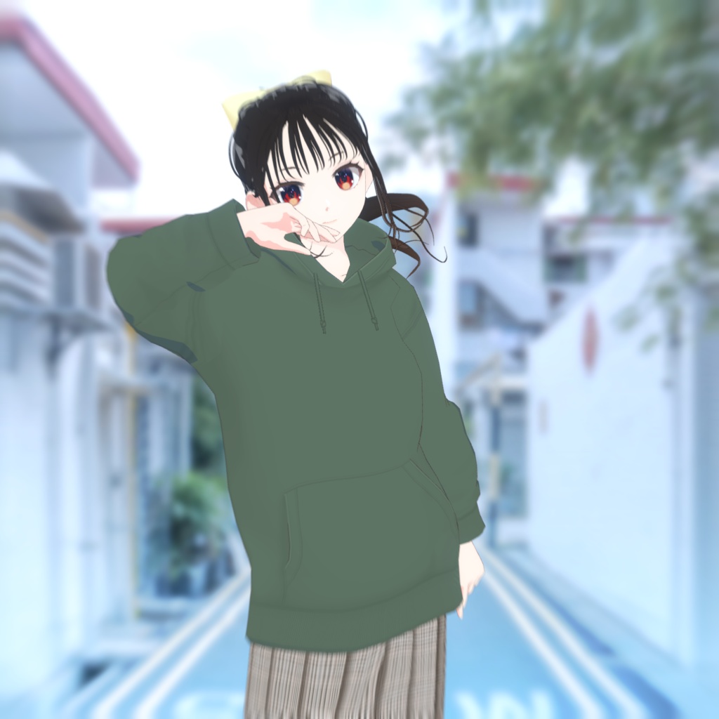 【VRoid髪型】 See-through bangs + ponytail 【Custom Item】