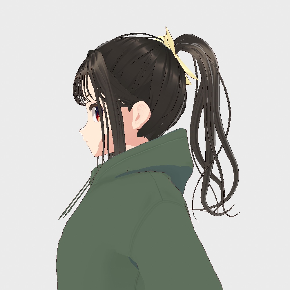【VRoid髪型】 See-through bangs + ponytail 【Custom Item】