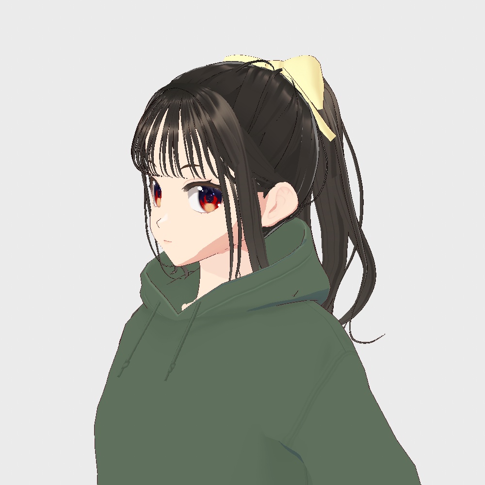 【VRoid髪型】 See-through bangs + ponytail 【Custom Item】