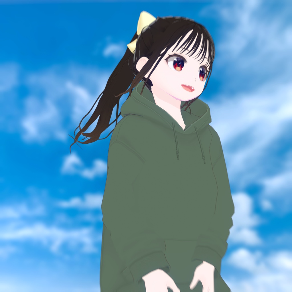 【VRoid髪型】 See-through bangs + ponytail 【Custom Item】