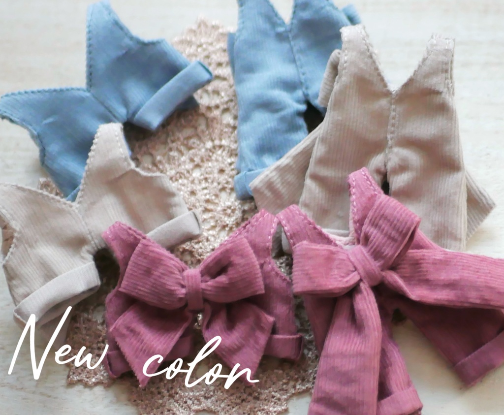 バックリボンオーバーオール