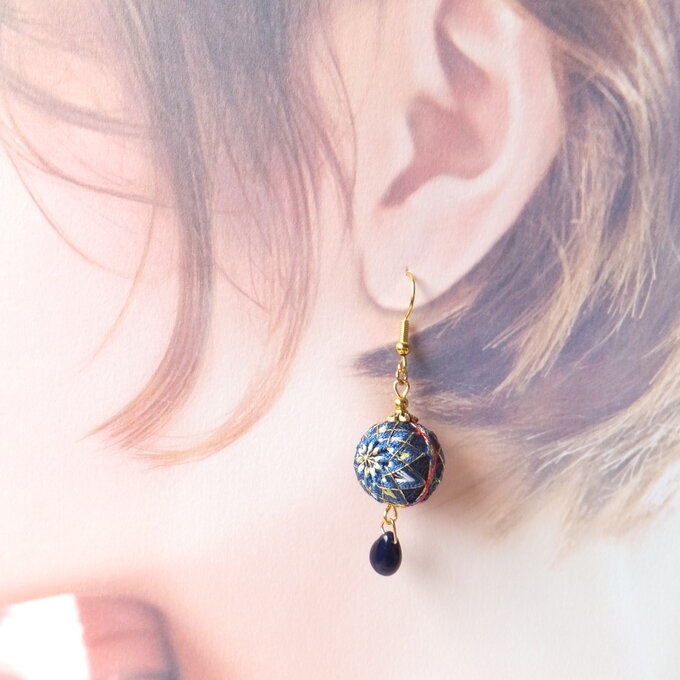 加賀てまり 三日月宗近モチーフ*手毬耳飾り