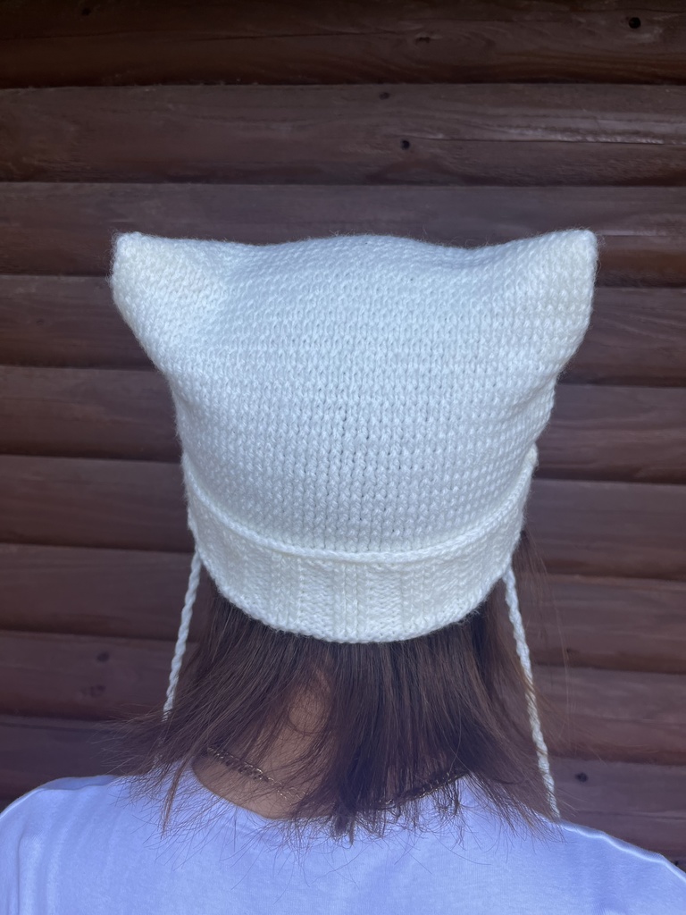 猫耳ニット帽【WHITE】