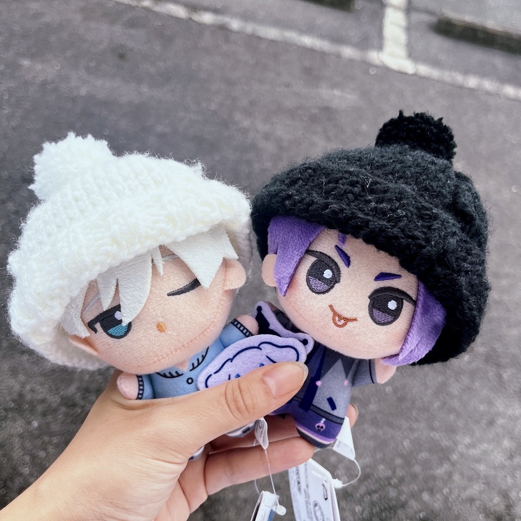 【13cm用】ちびぐるみニット帽【白黒】