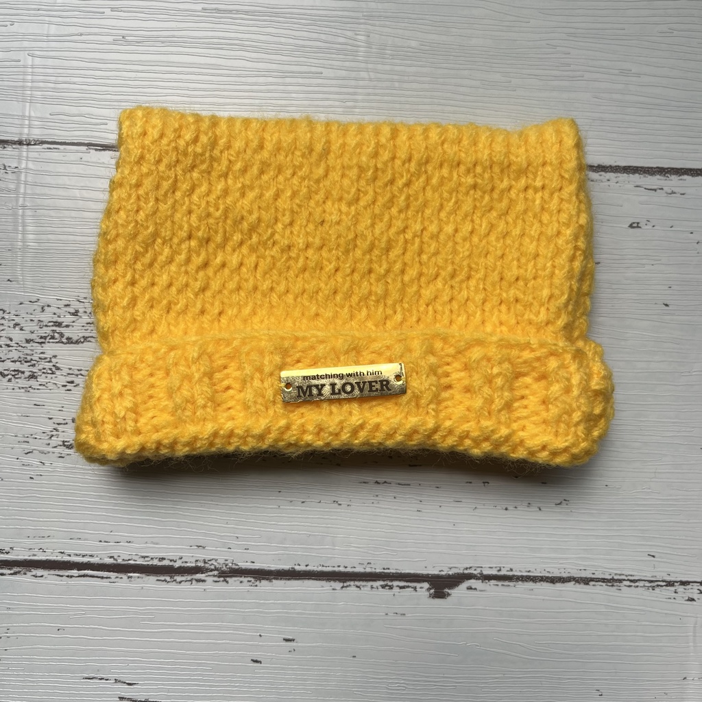 猫耳風ニット帽【イエロー】