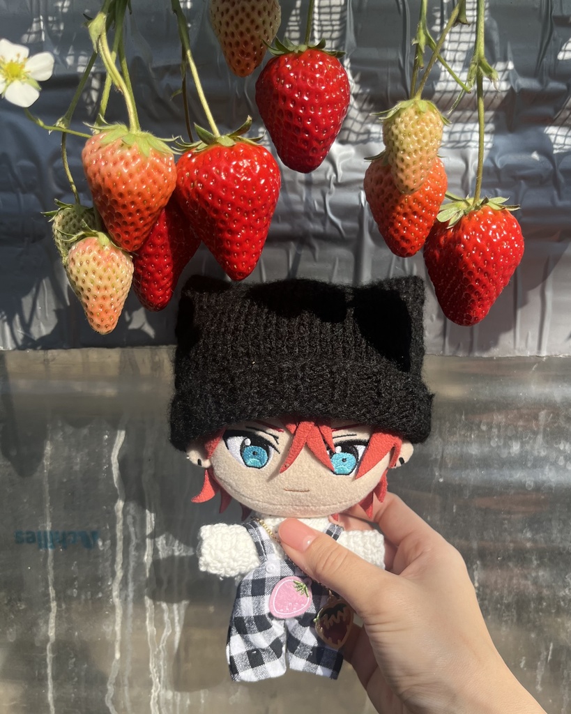 いちごオーバーオール【pink & black】