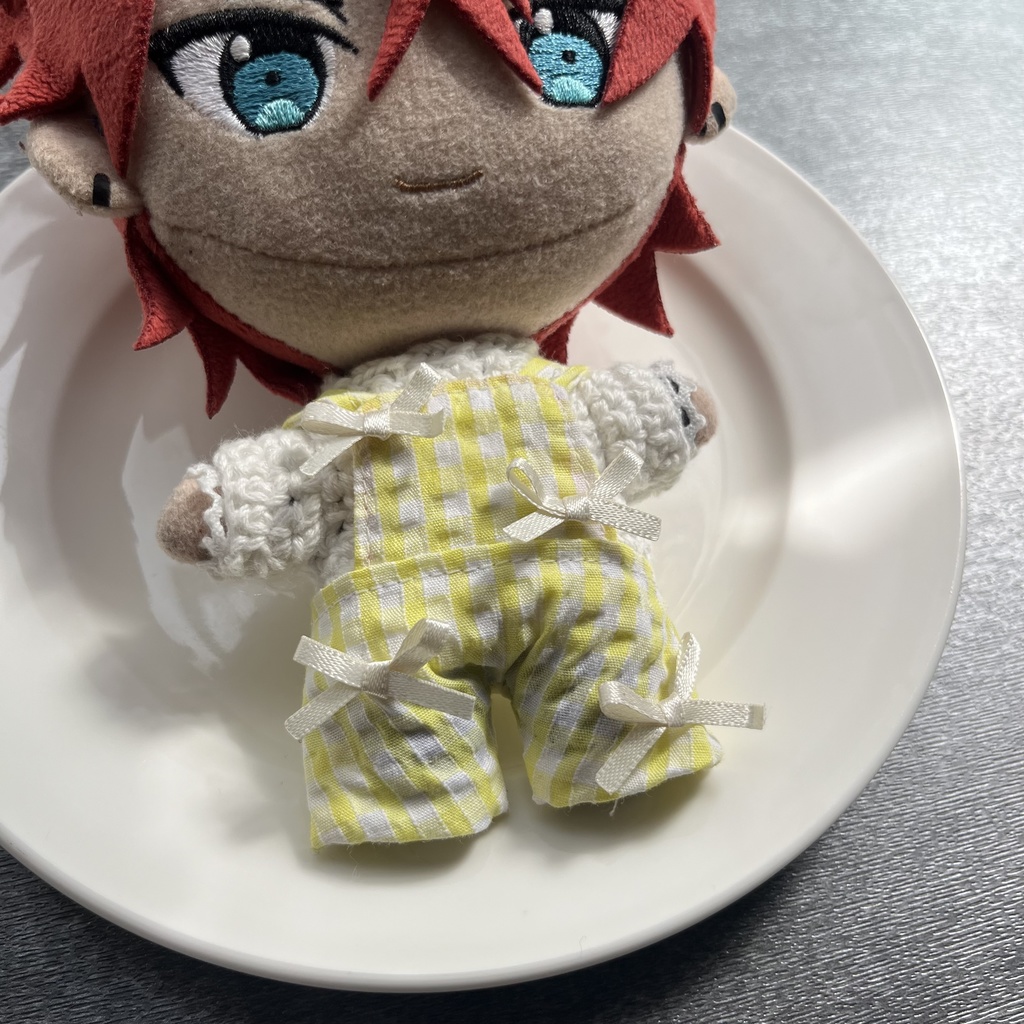 リボン×チェック×サロペット