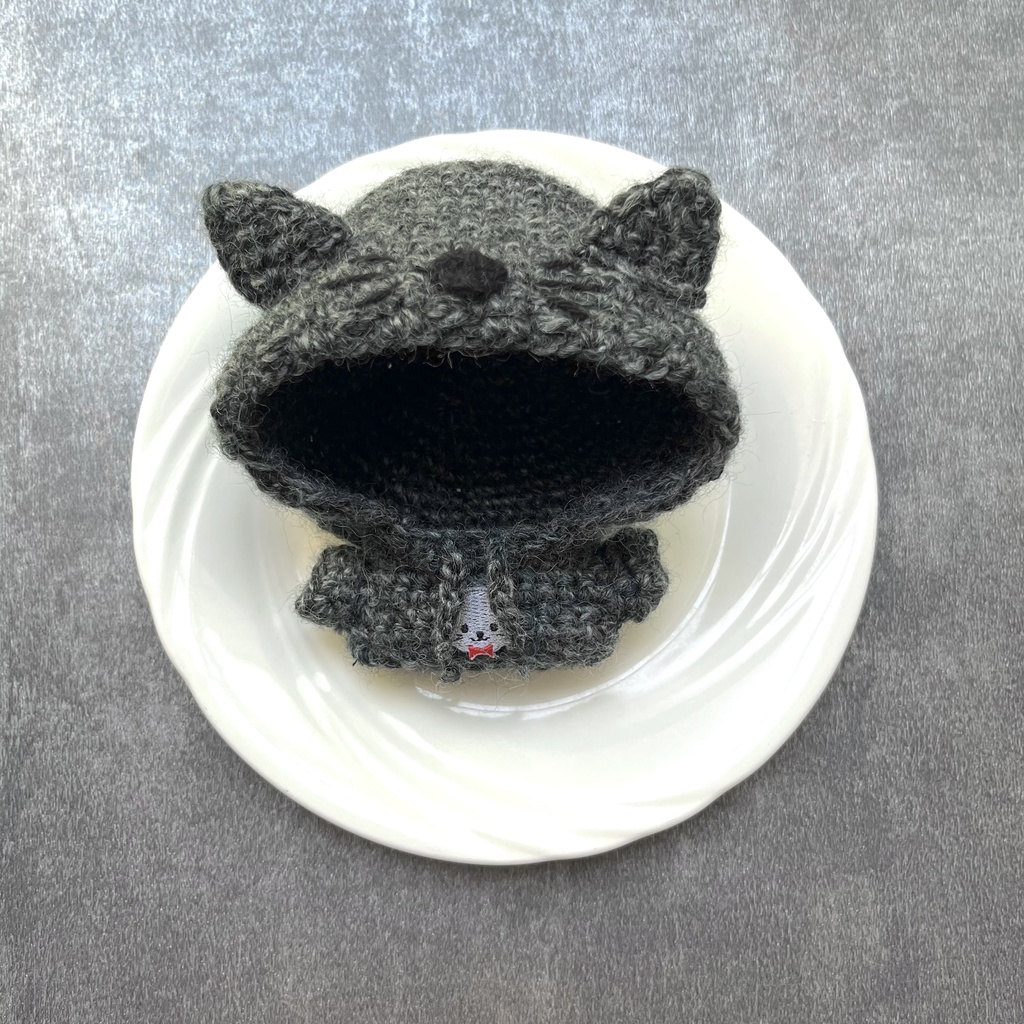 【ちびぐるみ用】黒猫パーカー