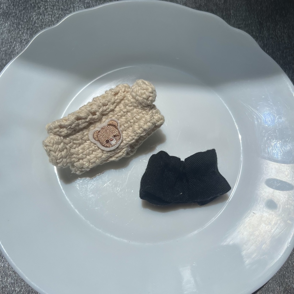 【ちびぐるみ用】クマちゃんトップス+黒パンツ