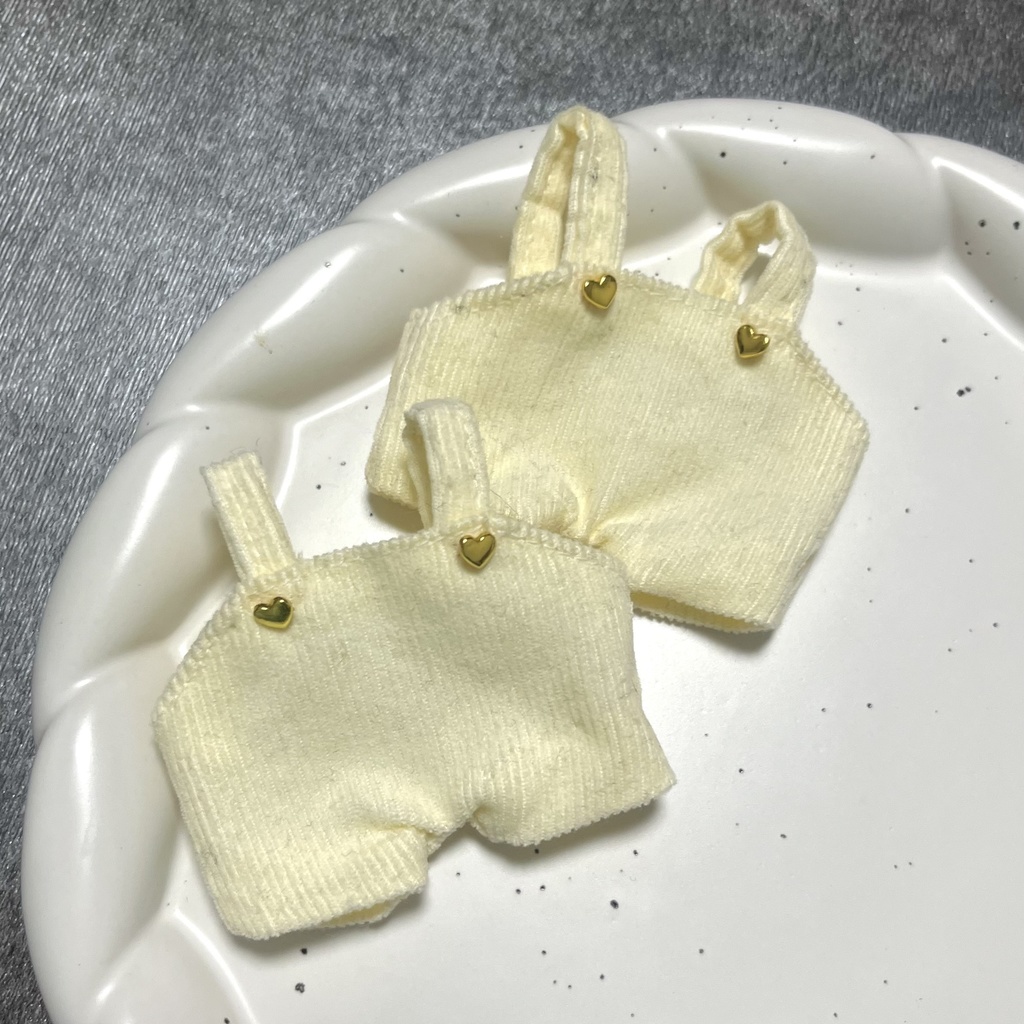 【ちびぐるみ用】コーデュロイコーデ【白&黒】