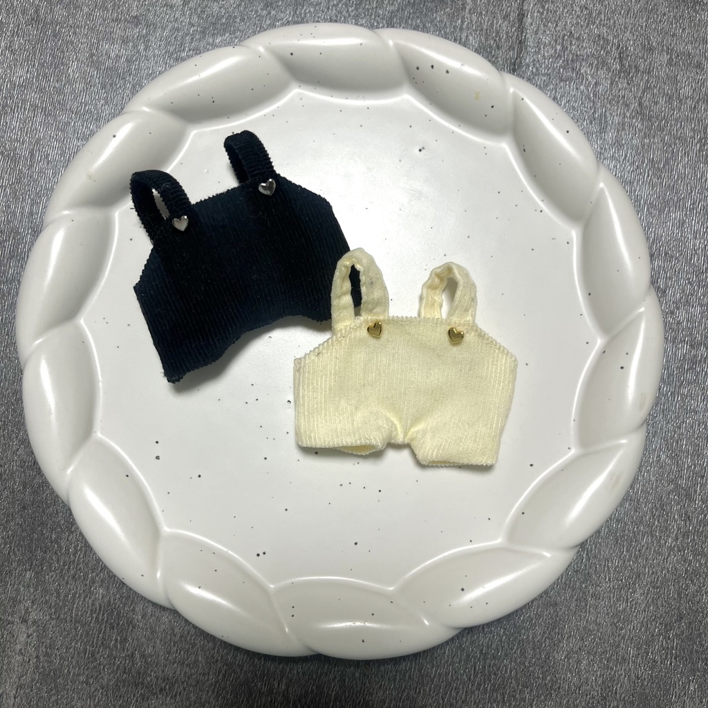 【ちびぐるみ用】コーデュロイコーデ【白&黒】