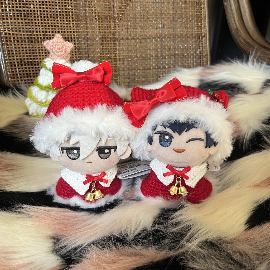 【ちびぐるみ用】猫耳風クリスマス帽子