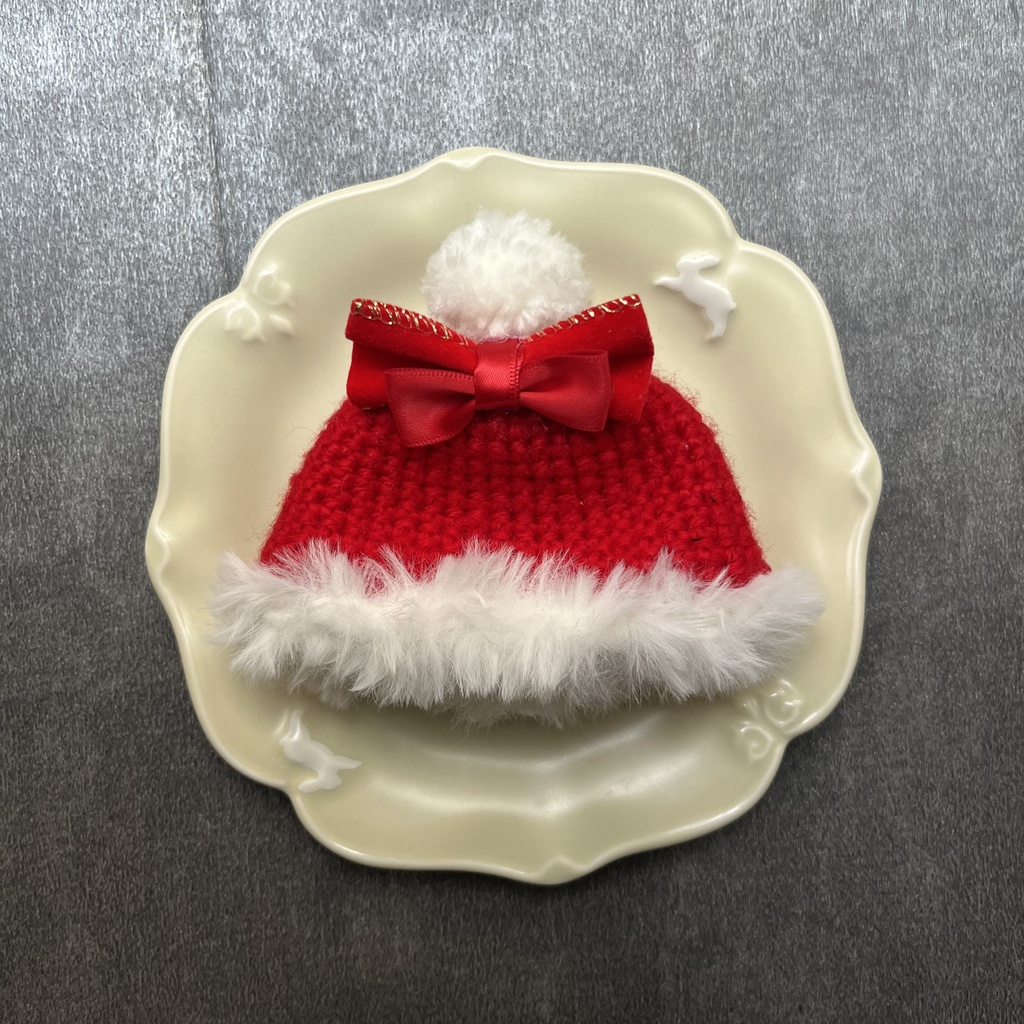 【ちびぐるみ用】ポンポンクリスマス帽子