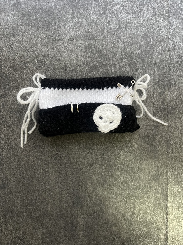 【ちびぐるみ用】ドクロニット帽【白】