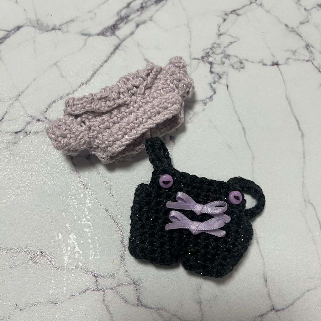 【ちびぐるみ用】紫×黒コーデ