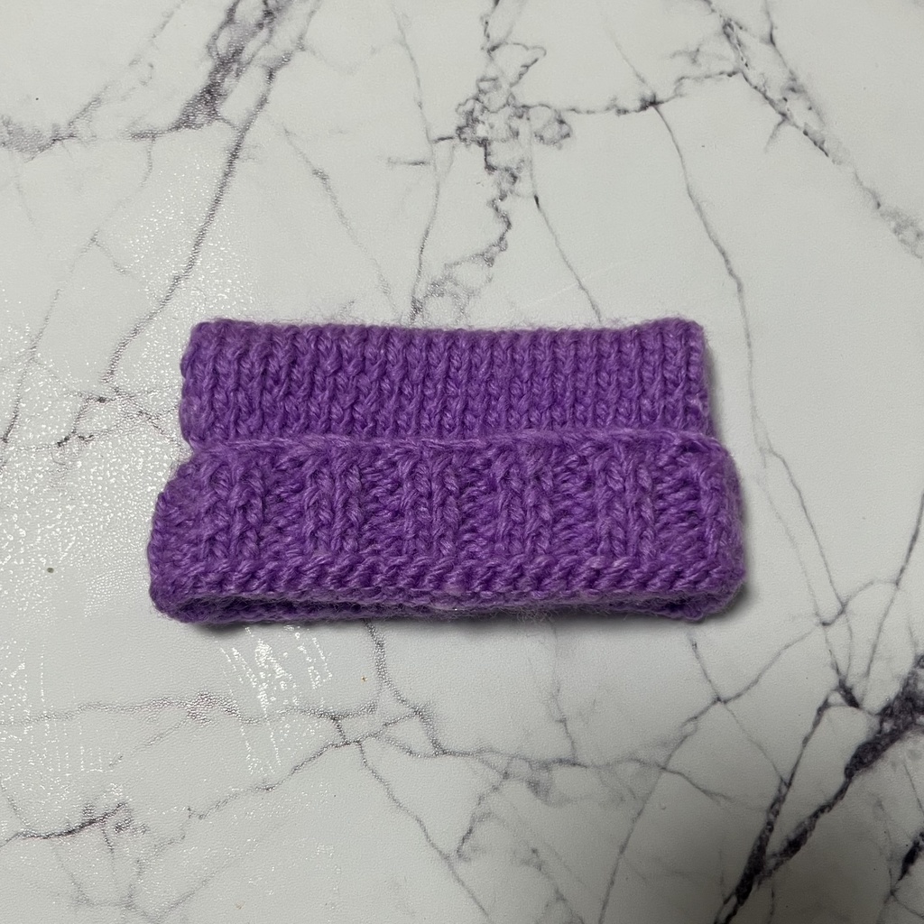 【ちびぐるみ用】猫耳風ニット帽【紫】