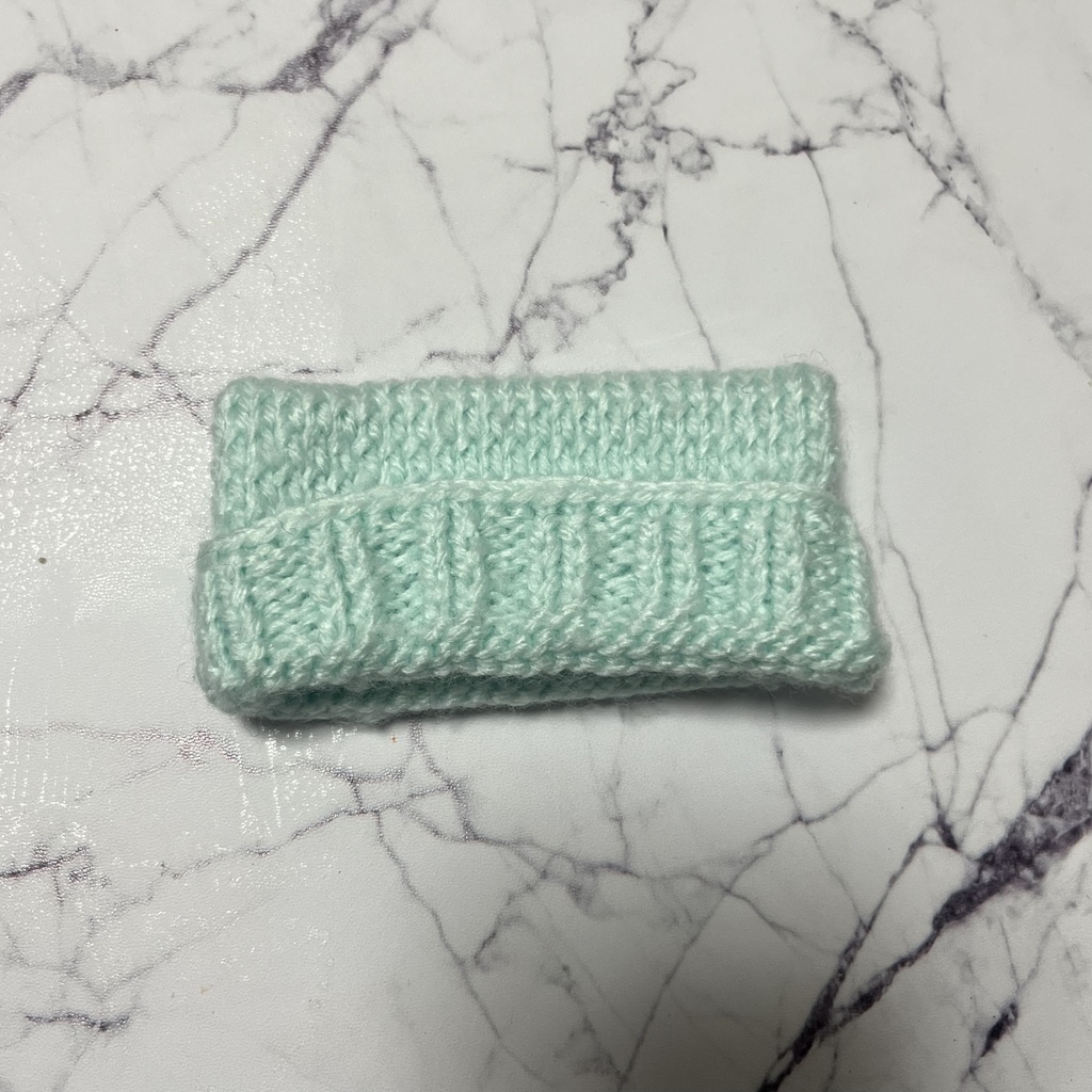 【ちびぐるみ用】猫耳風ニット帽【ミント】