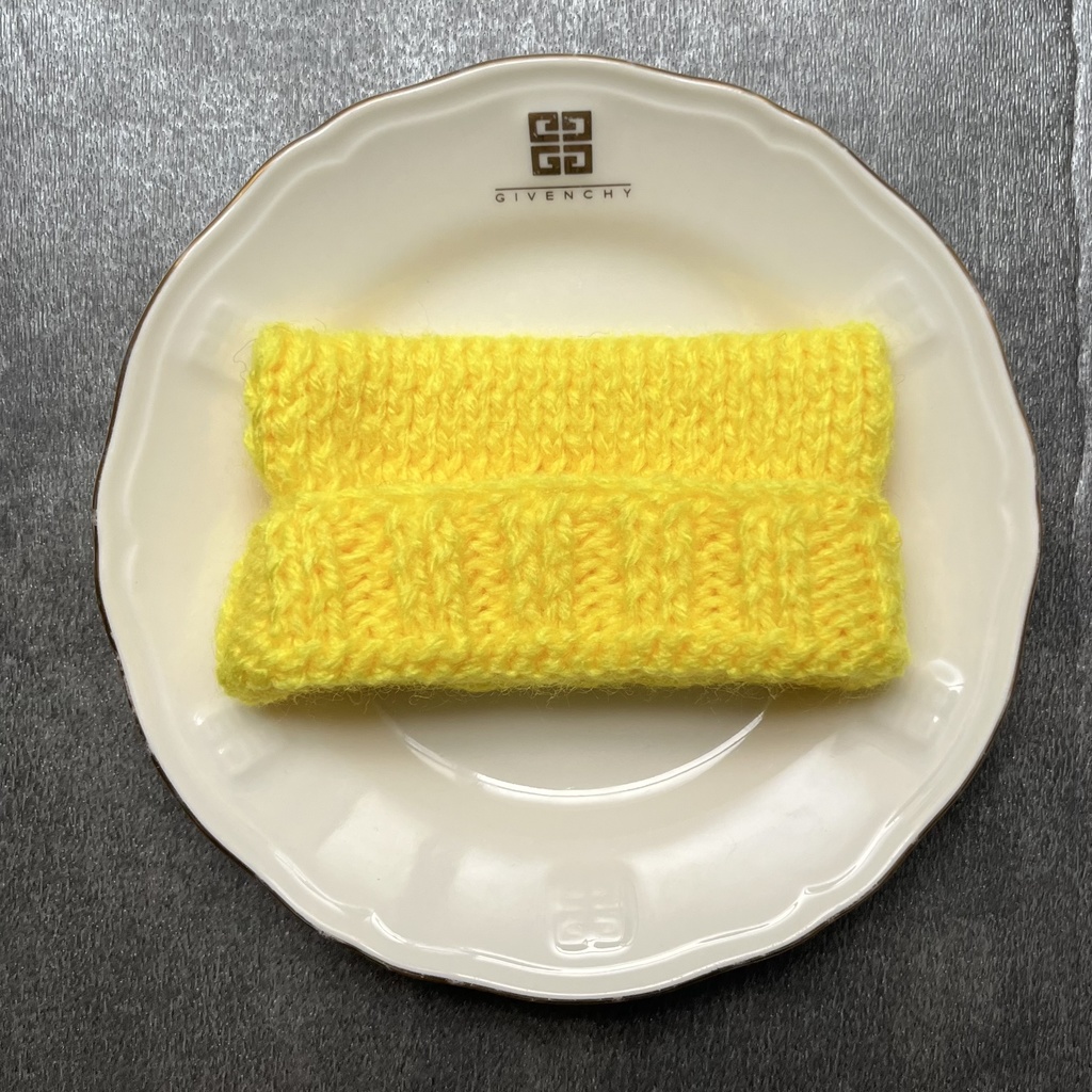 【ちびぐるみ用】猫耳風ニット帽【黄色】