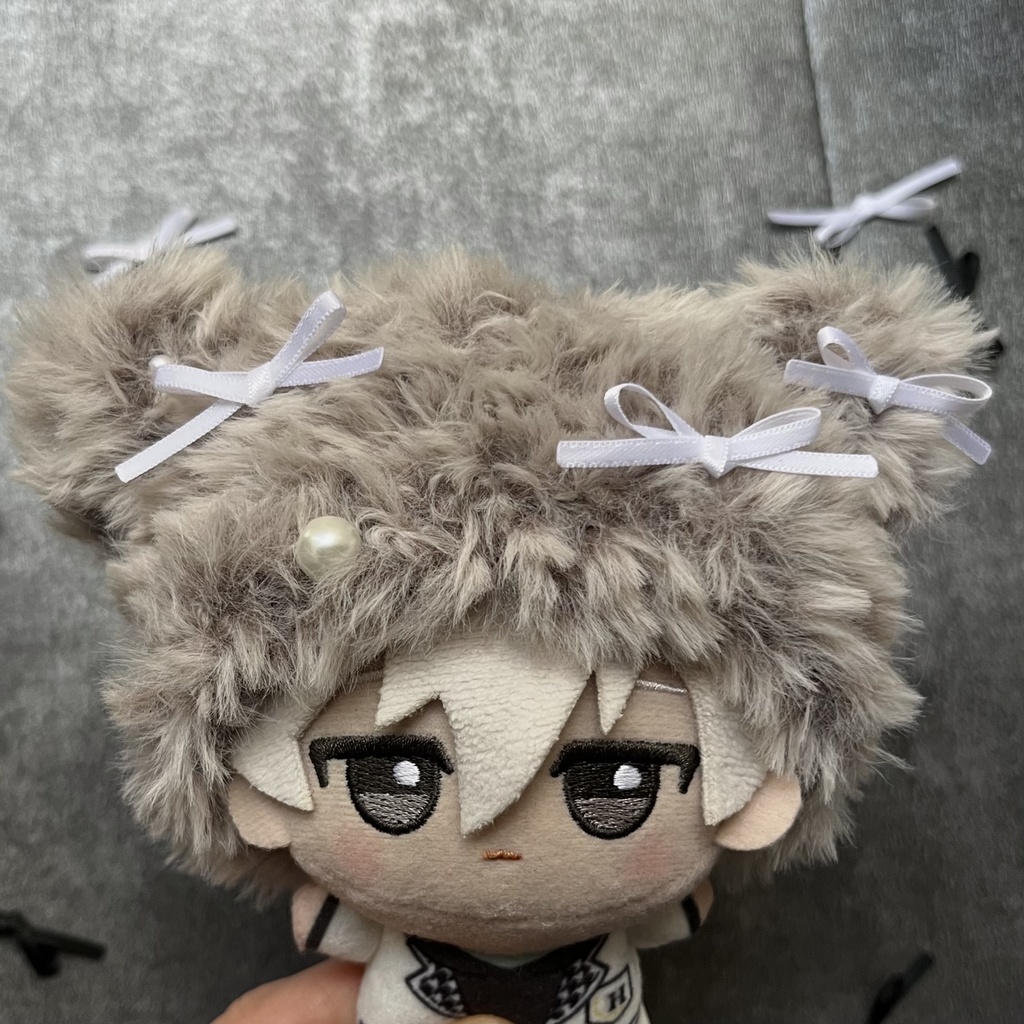 【ちびぐるみ用】モコモコ+リボン+パール帽子