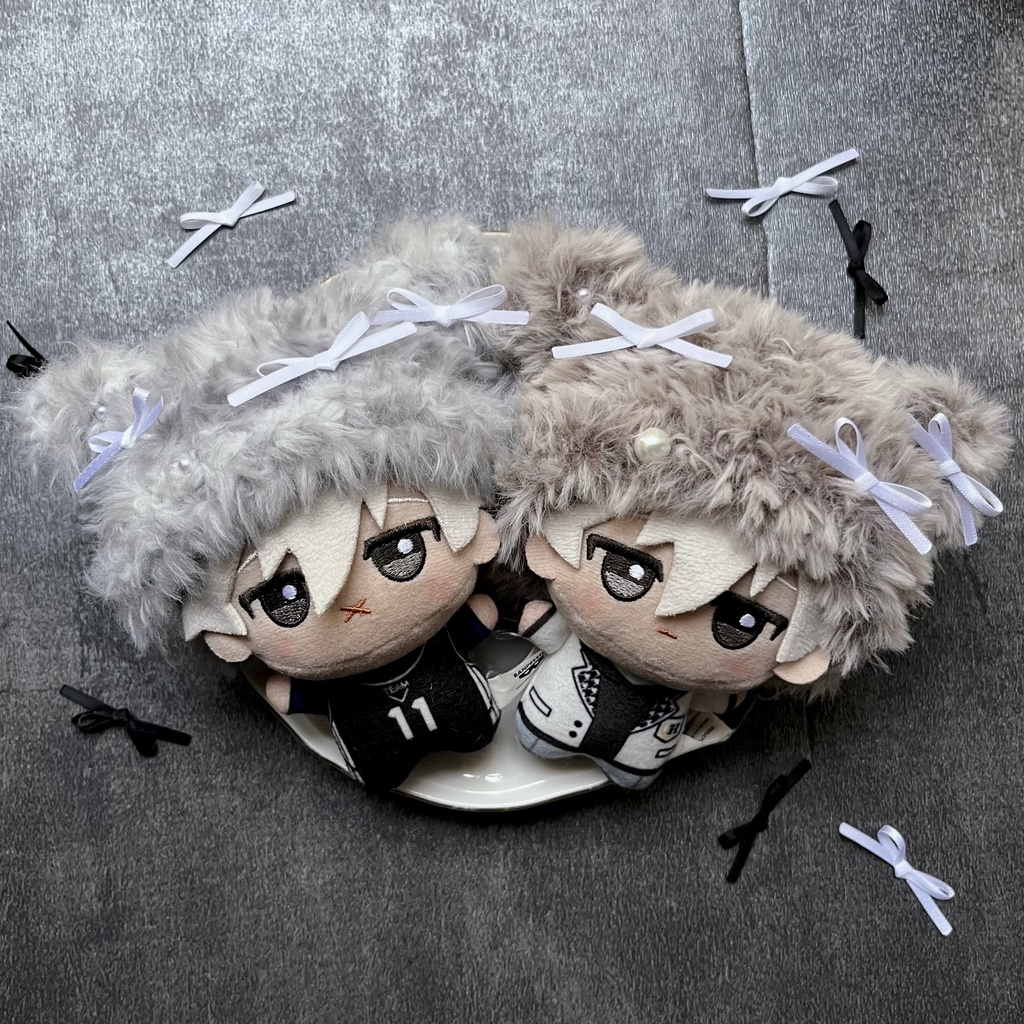 【ちびぐるみ用】モコモコ+リボン+パール帽子