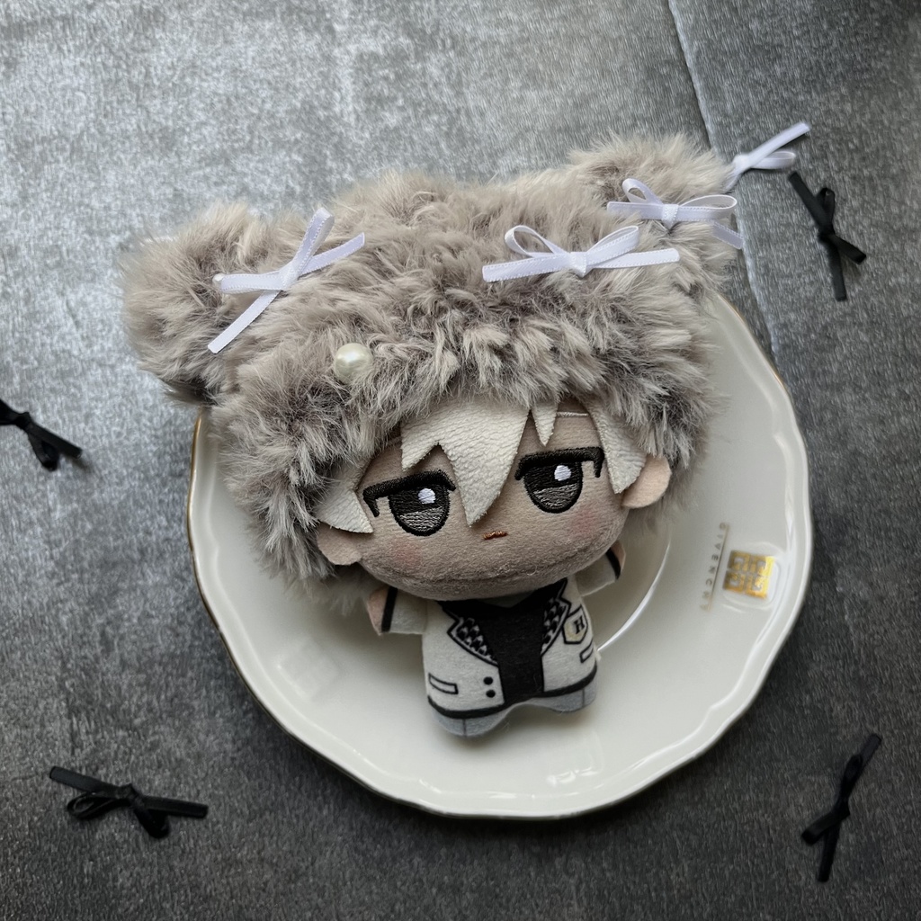 【ちびぐるみ用】モコモコ+リボン+パール帽子