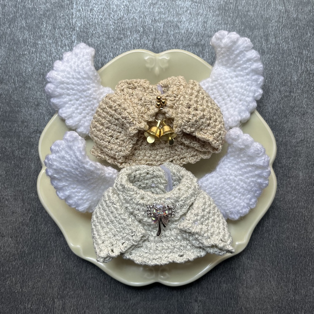 【ちびぐるみ用】天使ちゃんポンチョ👼【金銀】