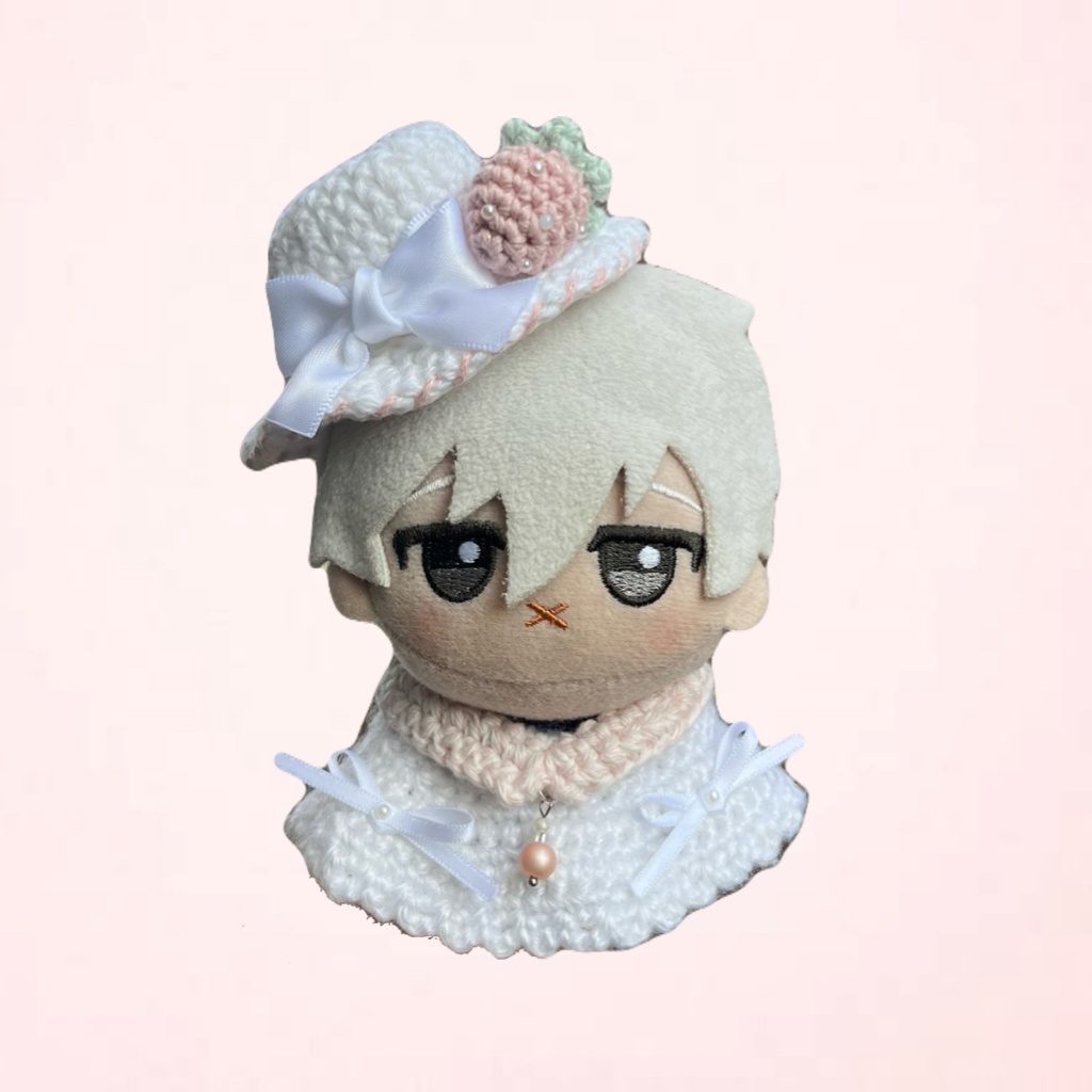 【ちびぐるみ用】ポンチョ+イチゴ帽子