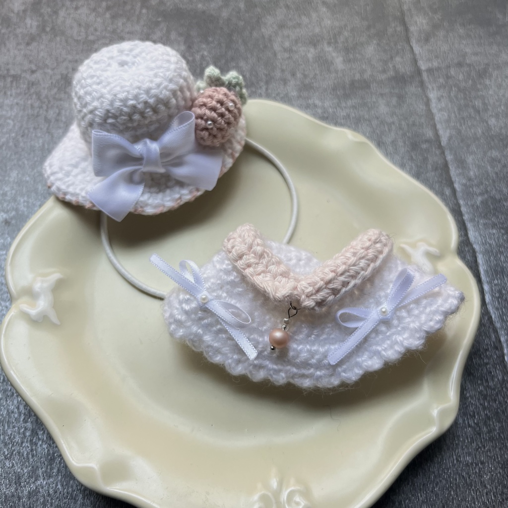 【ちびぐるみ用】ポンチョ+イチゴ帽子