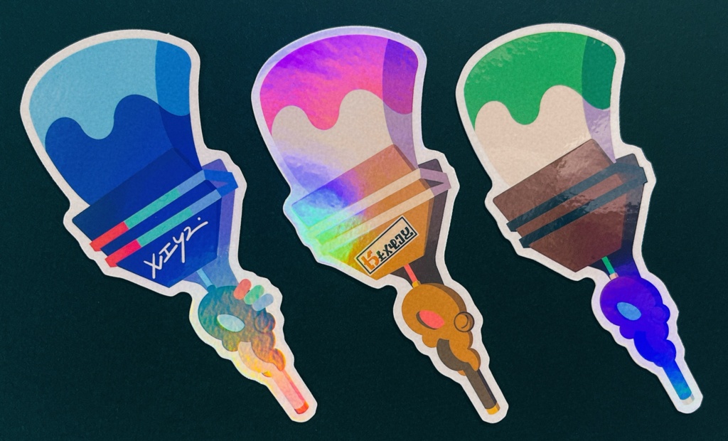 ホクサイ3種オーロラステッカー