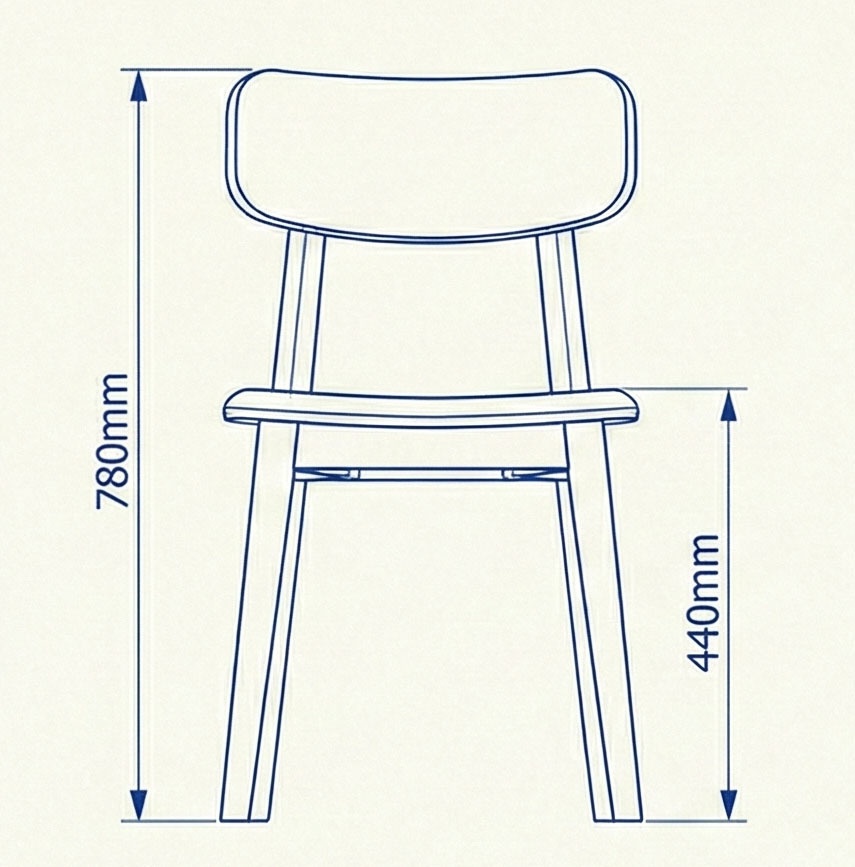 3DCADモデリング用下絵画像｜北欧風シンプルチェア
