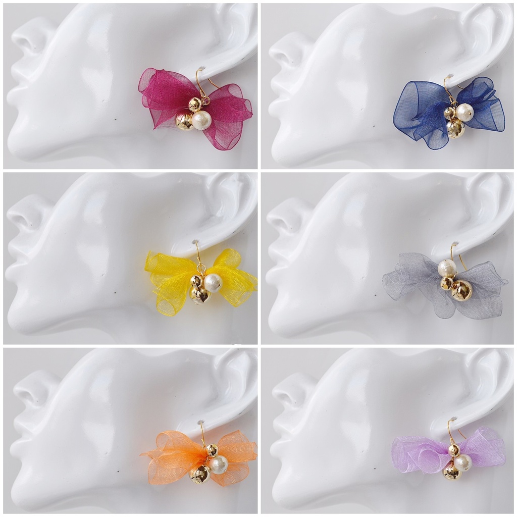 🎤 オーガンジーリボン🎀ディビジョンイメージピアス・イヤリング