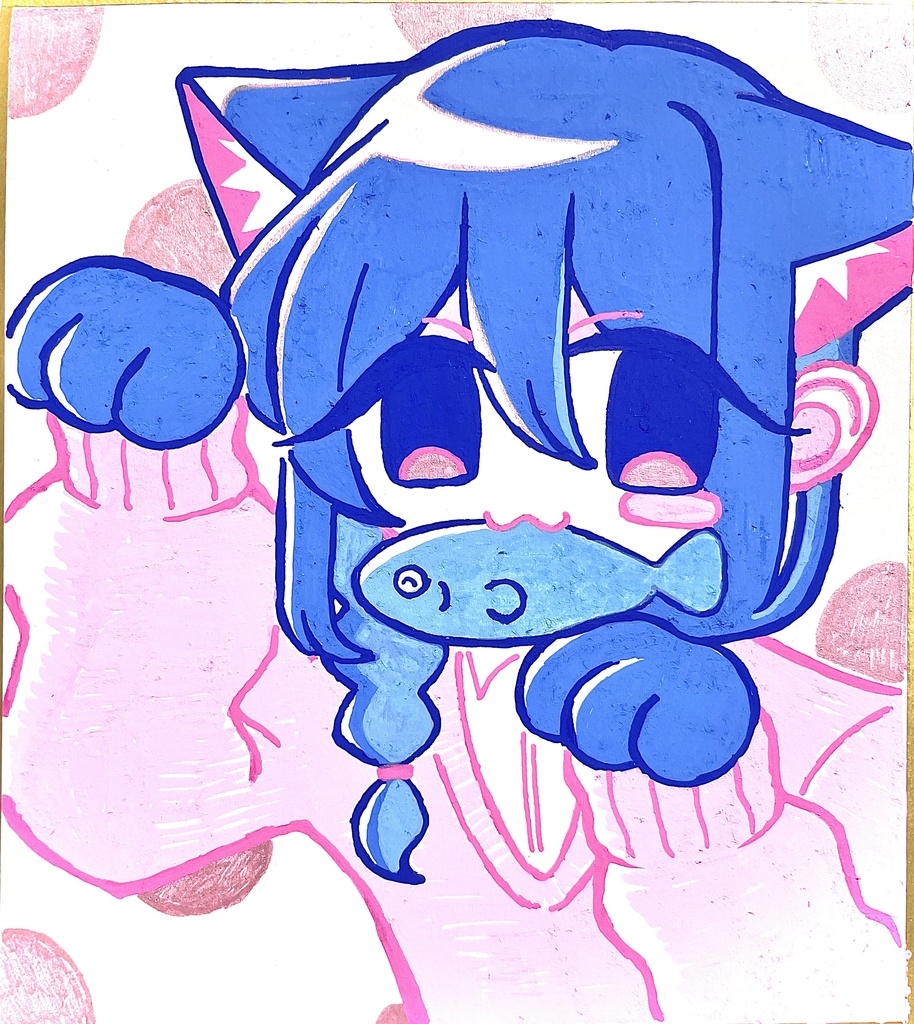 おきらく★がくえん〜ねこねこ色紙(灰羽)〜