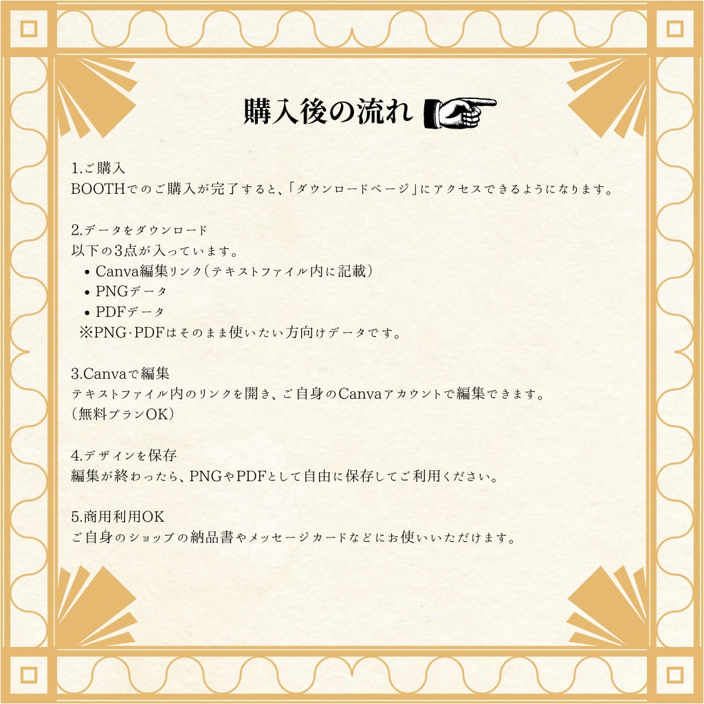 レトロエレガント|ミニThank youカード Canvaテンプレート|同封カード・ショップ用