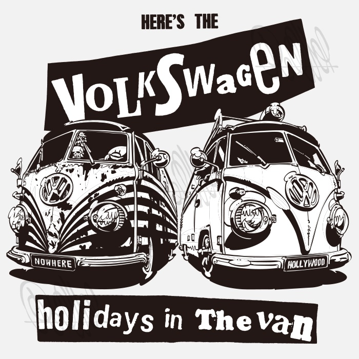 holidays in The van - Volkswagen (A3ポスター)