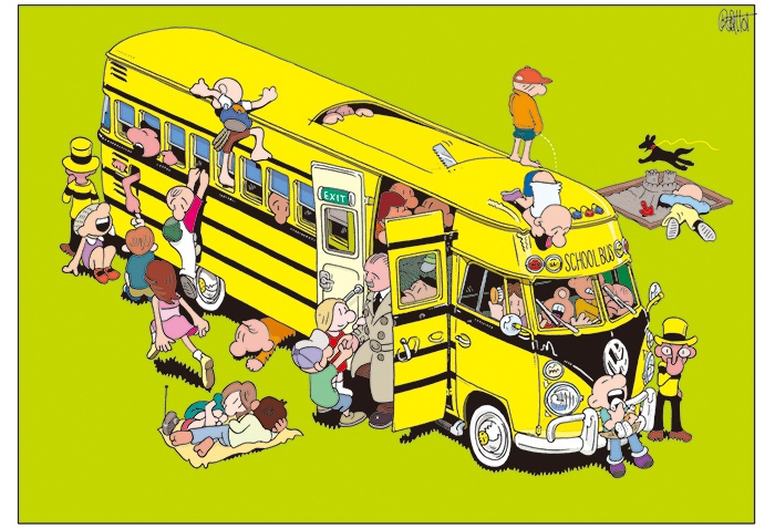 VW School Bus (A3ポスター)