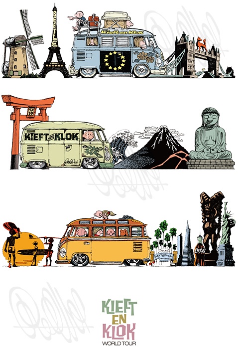 VW Bus Around The World (A3ポスター)