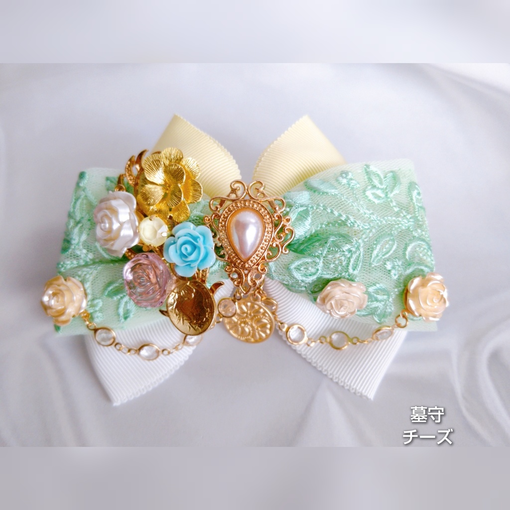 6/22 更新 非公式 第五人格 サバイバー インド刺繍リボン 大正浪漫風 リボンバレッタ