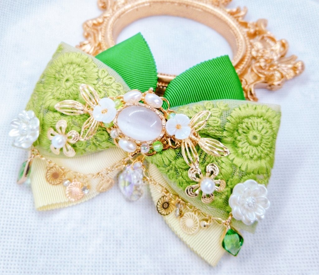 6/22 更新 非公式 第五人格 サバイバー インド刺繍リボン 大正浪漫風 リボンバレッタ