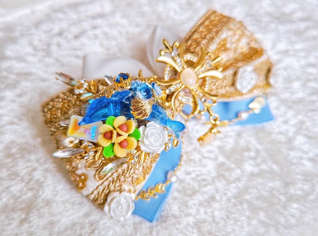 6/22 更新 非公式 第五人格 サバイバー インド刺繍リボン 大正浪漫風 リボンバレッタ