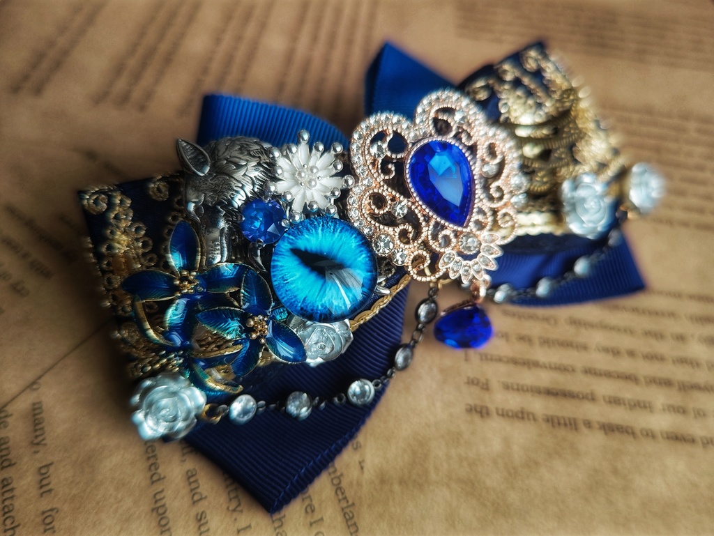 6/22 更新 非公式 第五人格 サバイバー インド刺繍リボン 大正浪漫風 リボンバレッタ