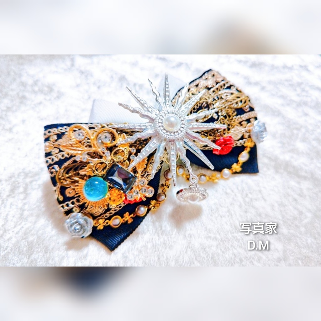 11/17 非公式 第五人格 ハンター インド刺繍リボン 大正浪漫風 リボンバレッタ