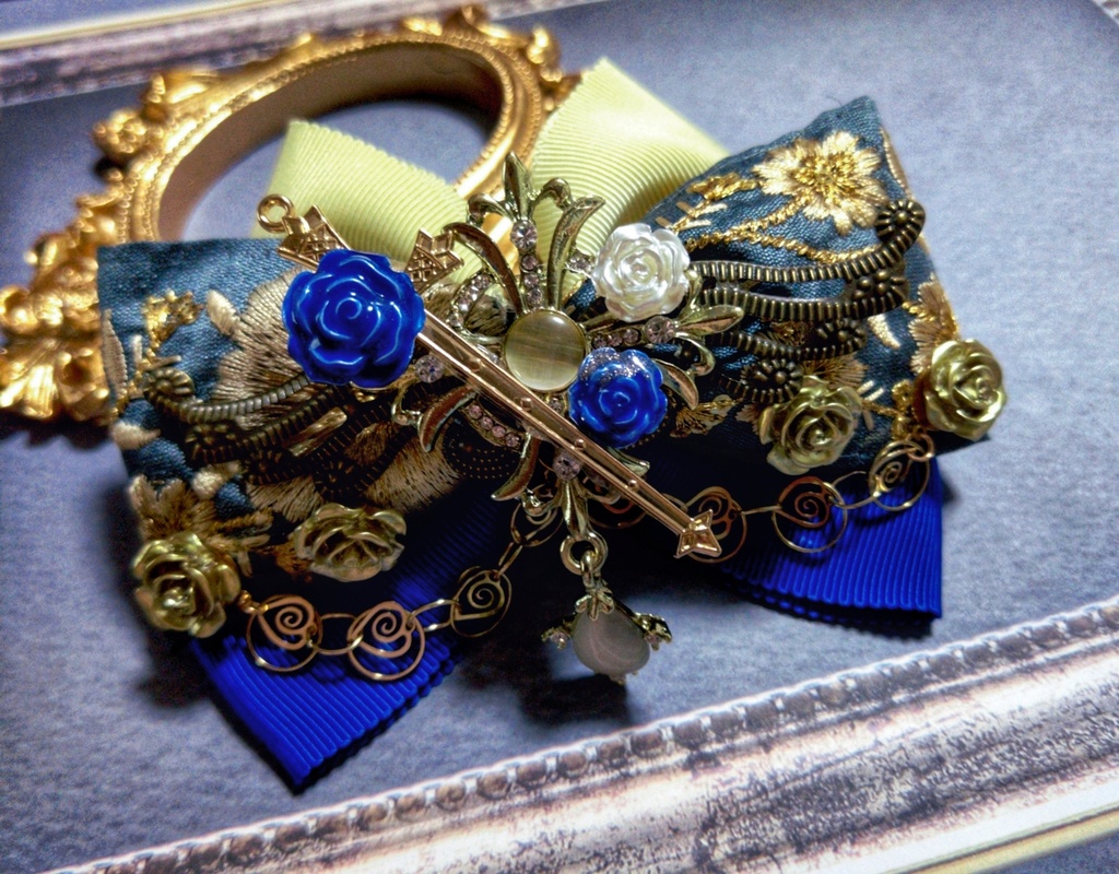 2/12青春エゴイズム頒布 非公式 ブルーロック キャラクター モチーフ 大正浪漫風リボンバレッタ