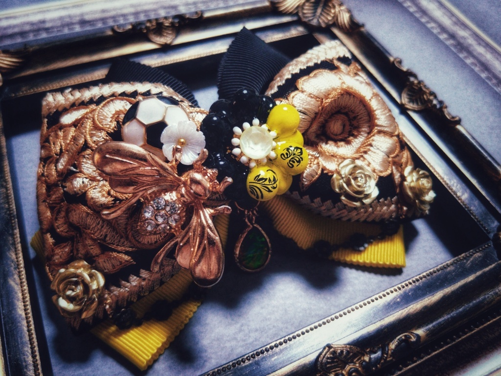 2/12青春エゴイズム頒布 非公式 ブルーロック キャラクター モチーフ 大正浪漫風リボンバレッタ