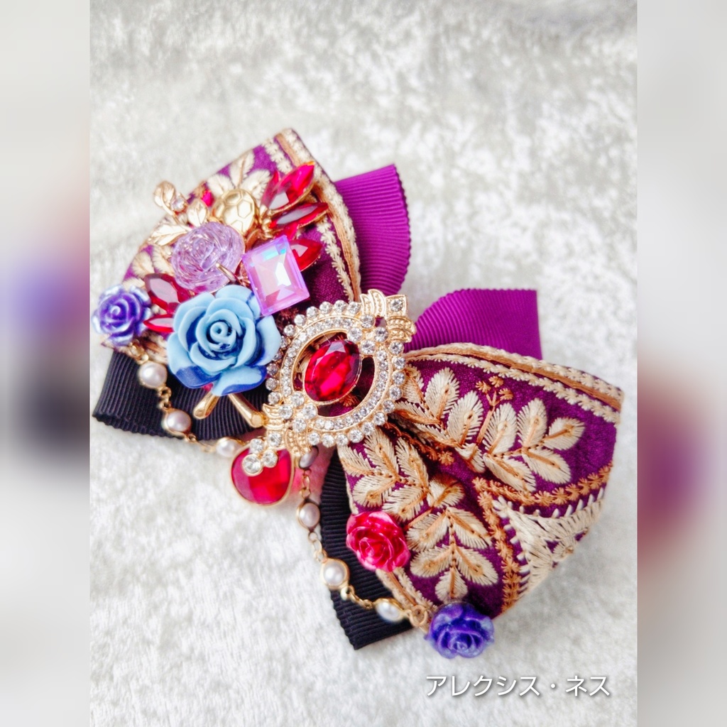 8/27 青春エゴイズム頒布 非公式 ブルーロック キャラクター モチーフ 大正浪漫風リボンバレッタ