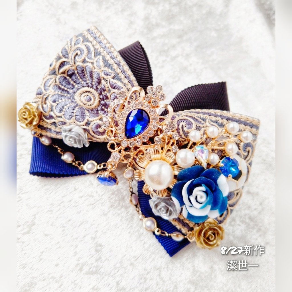 8/27 青春エゴイズム頒布 非公式 ブルーロック キャラクター モチーフ 大正浪漫風リボンバレッタ