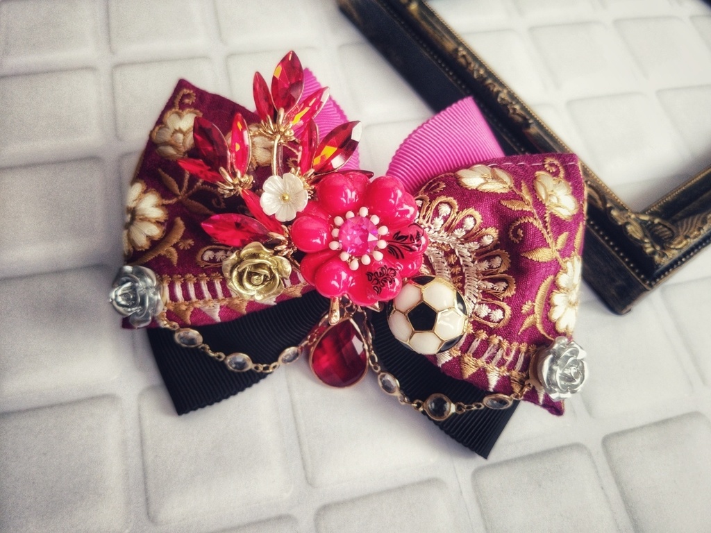 2/12青春エゴイズム頒布 非公式 ブルーロック キャラクター モチーフ 大正浪漫風リボンバレッタ