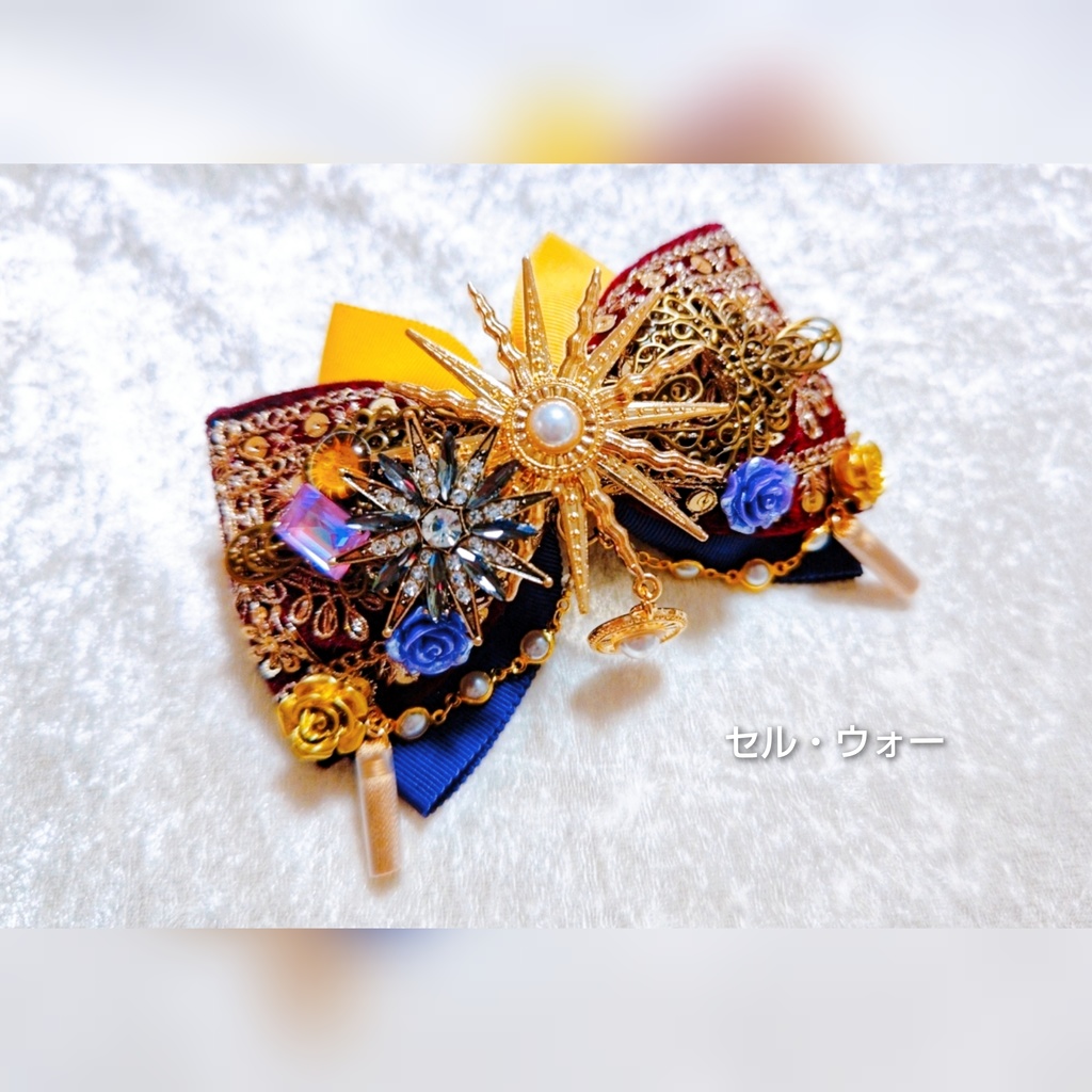 6/23 非公式 マッシュル キャラクターモチーフ 大正浪漫風リボンバレッタ