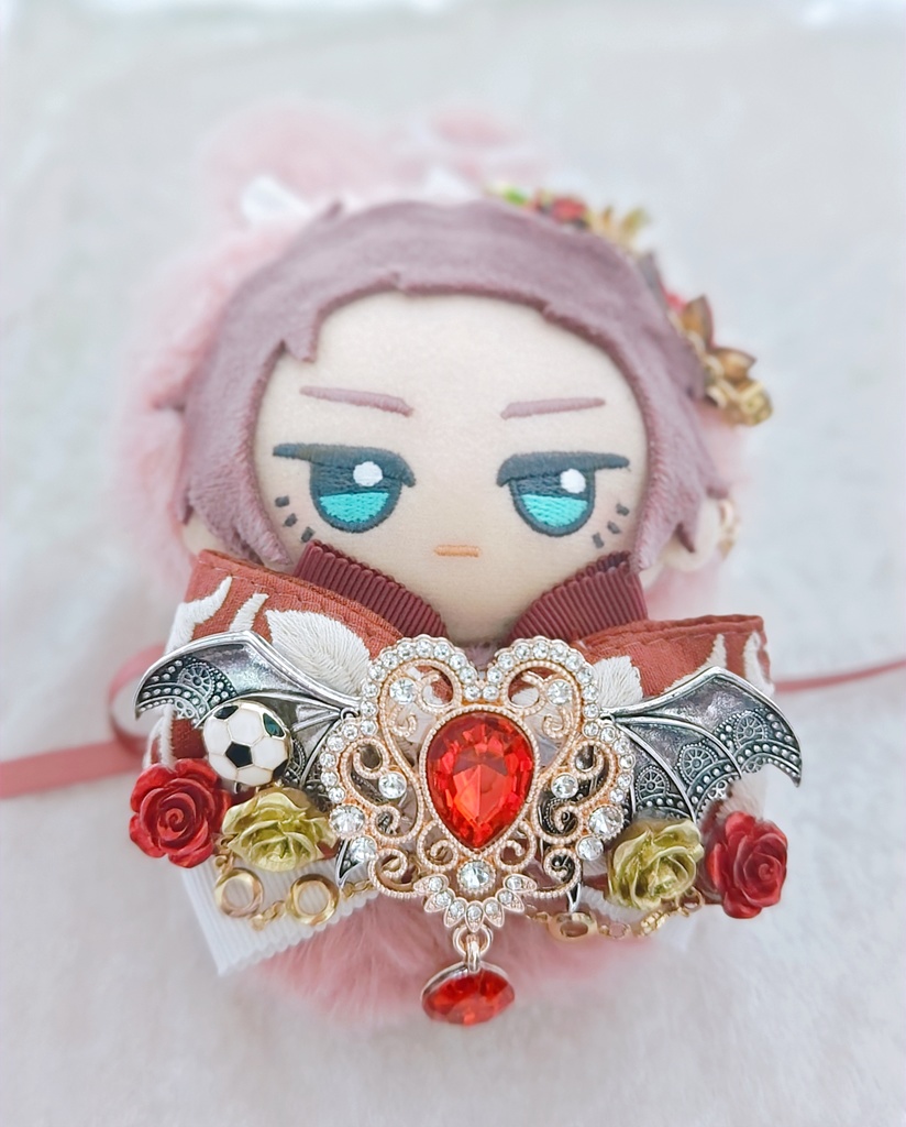 SALE始めました! 非公式 ブルーロック キャラクター あくまver. 大正浪漫風ぬいぐるみ用リボンアクセサリー